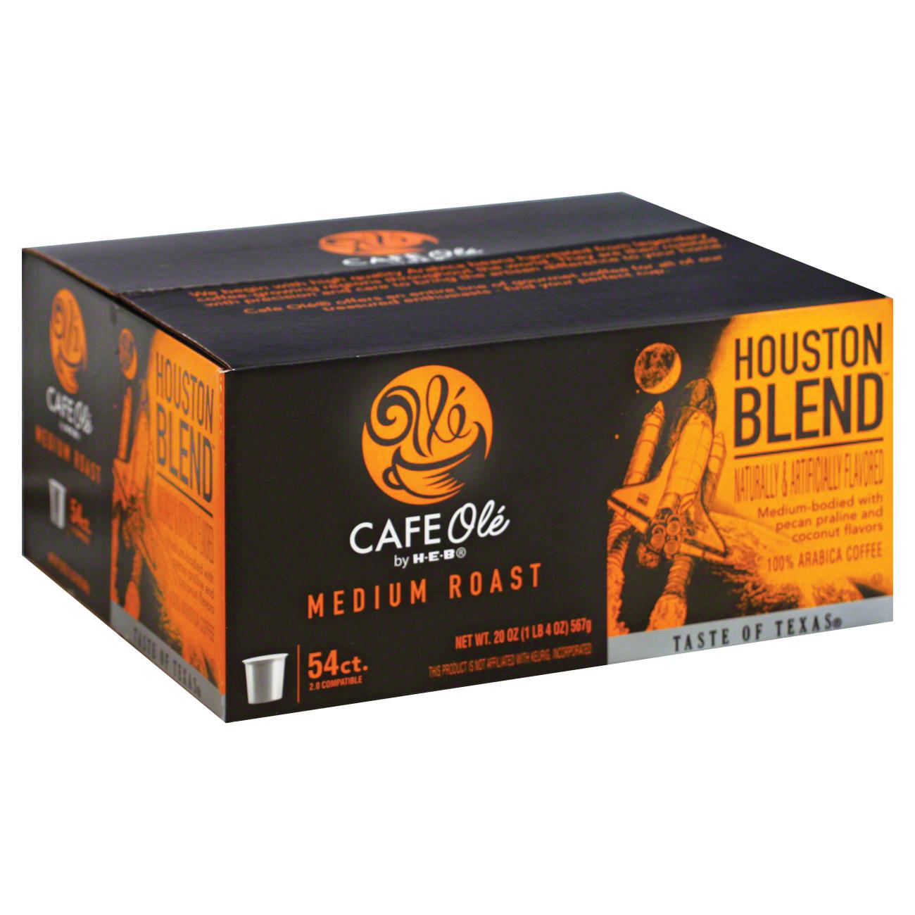 HEB Cafe Ole Medium Roast Houston Blend Coffee 54 Single Serve K-cups