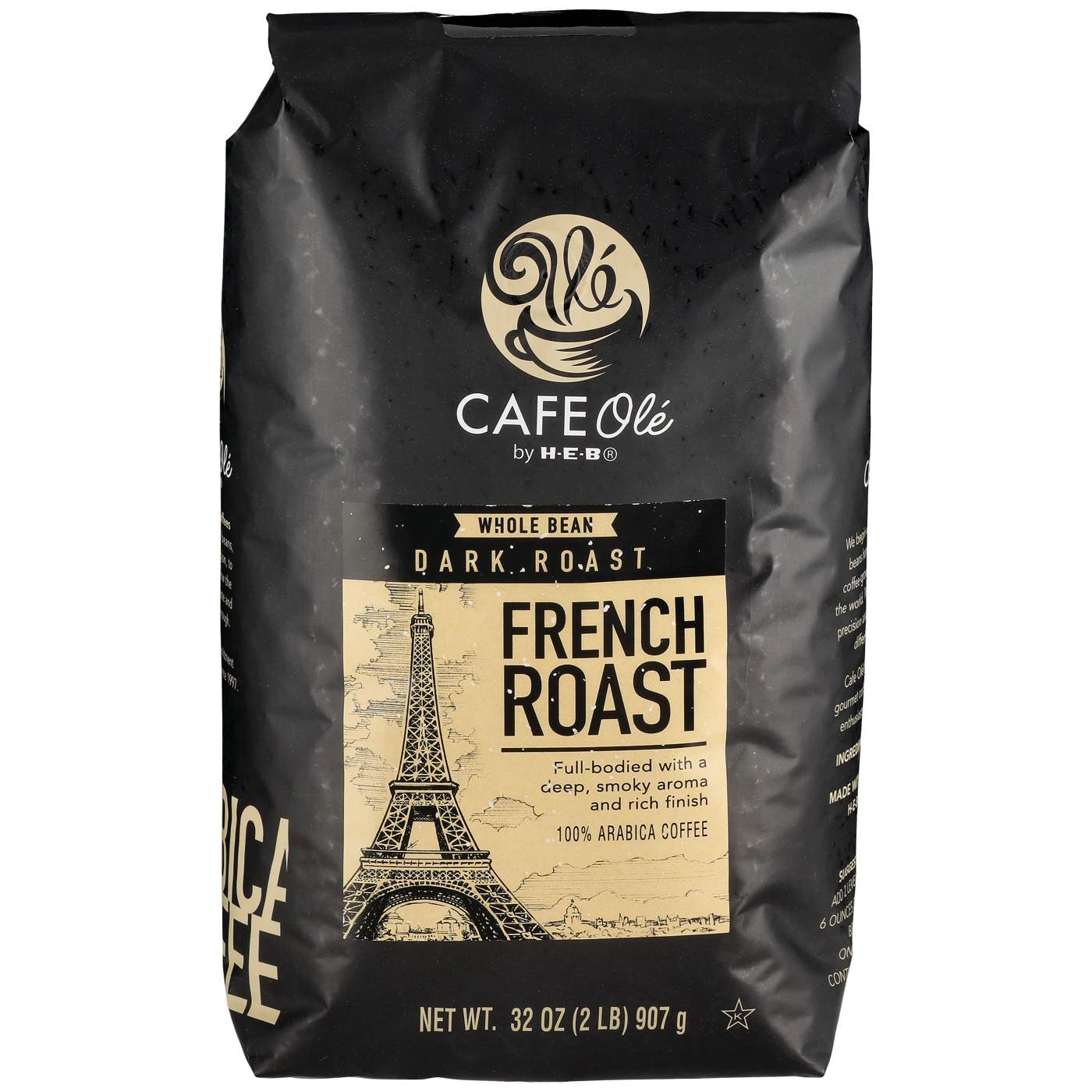 HEB Cafe Ole French Roast Dark Roast Whole Bean Coffee 2 lb