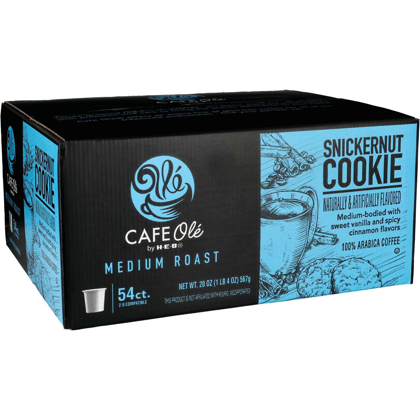HEB Cafe Ole Sinckernut Cookie Medium Roast Coffee 54 Single Serve Cups
