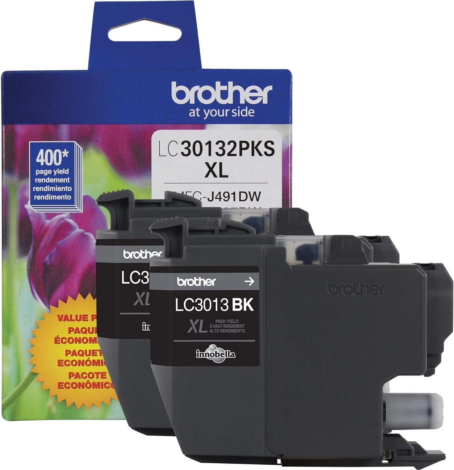 Brother Genuine LC30132PKS 2 Pack High Yield Black Ink Cartridges Up to 400 Pages