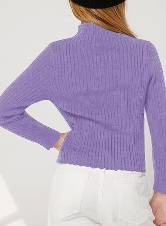 Kids Sweater Casual Long Sleeve Knitted Slim Fit Pullover Tops Girls Turtleneck