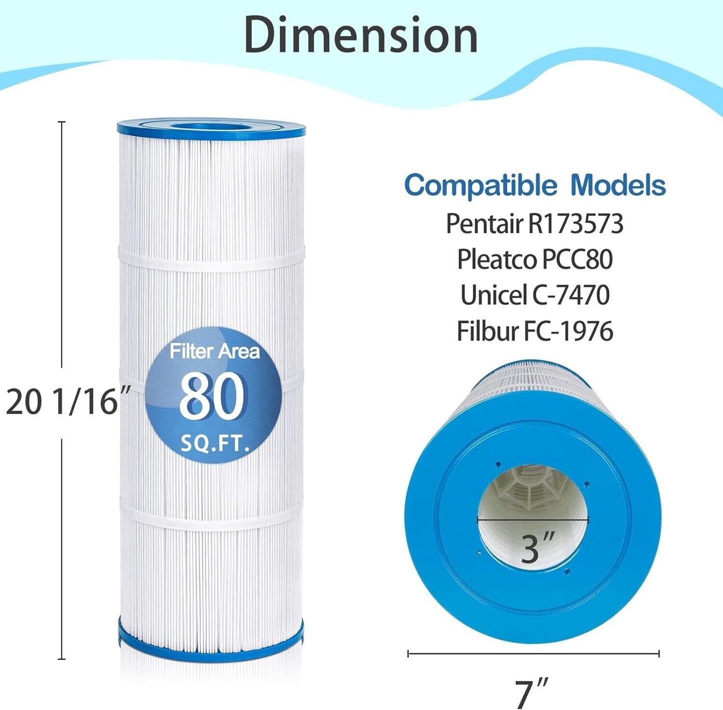 Pool Filter 4 Pack Replacement for Pentair Clean & Clear Plus 320 CCP320 C7470