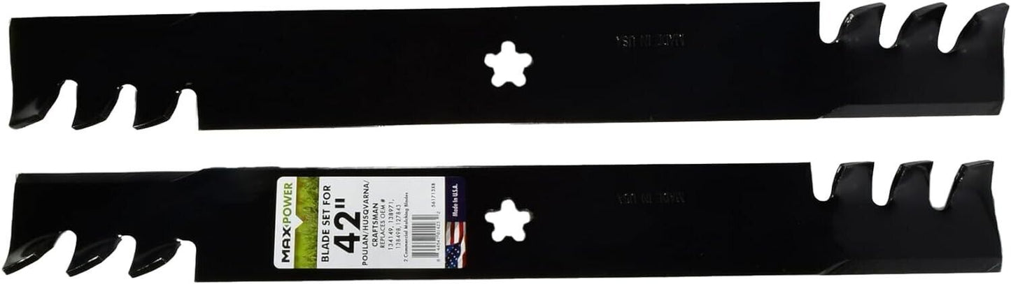 MaxPower 561713XB 2-Blade Commercial Mulching Set Black for 42" Poulan Craftsman
