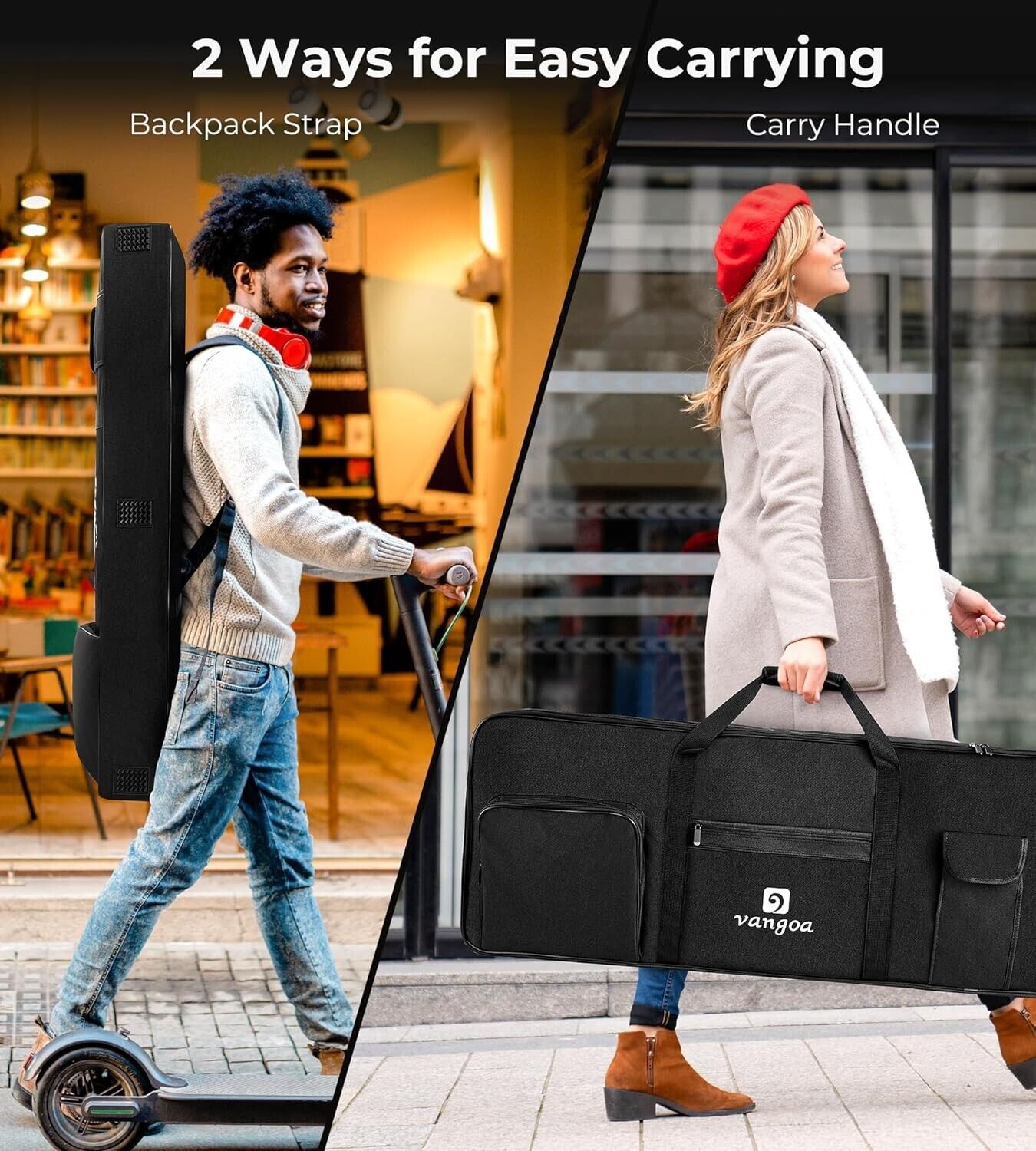 Vangoa 61-Key Keyboard Carry Bag: Waterproof, Durable, and Padded Portable Case