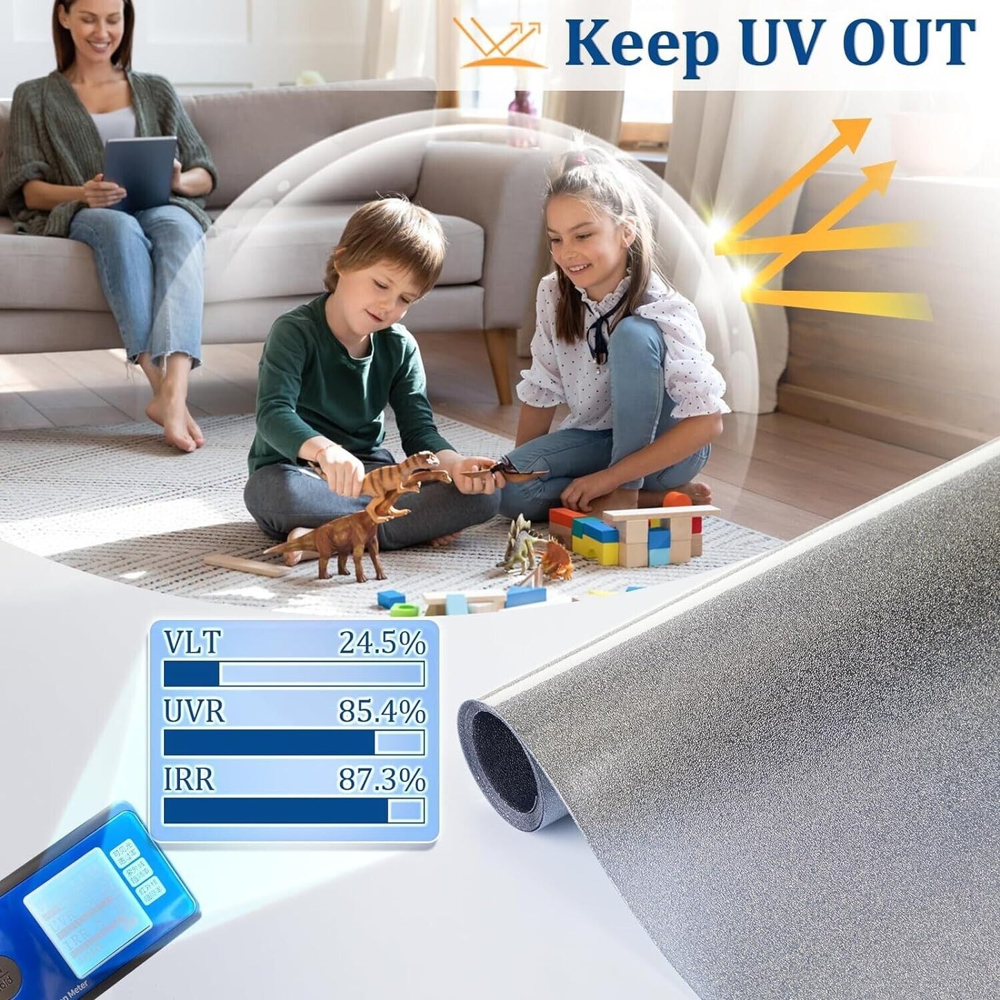 Sun Blocking Frosted Window Tinting Privacy Anti UV Heat Control Film