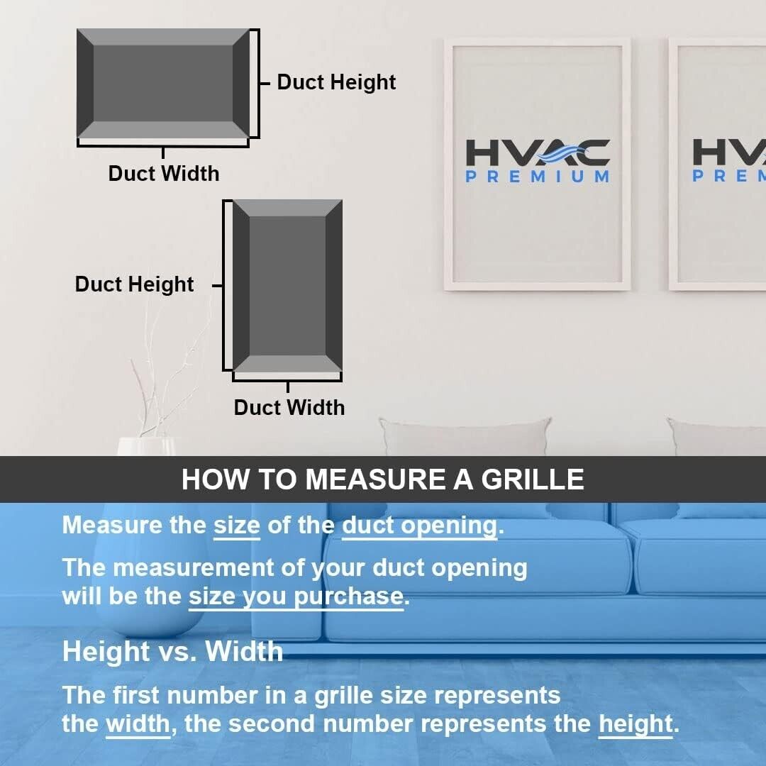 30" x 6" Steel Return Air Grille - Sidewall & Ceiling HVAC Duct Cover - White