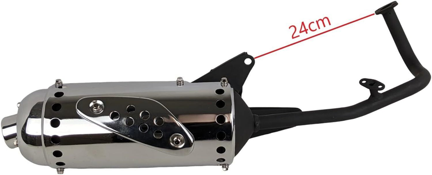 GY6-50cc Scooter Performance Exhaust Muffler 4 Stroke QMB139 Black Cannister