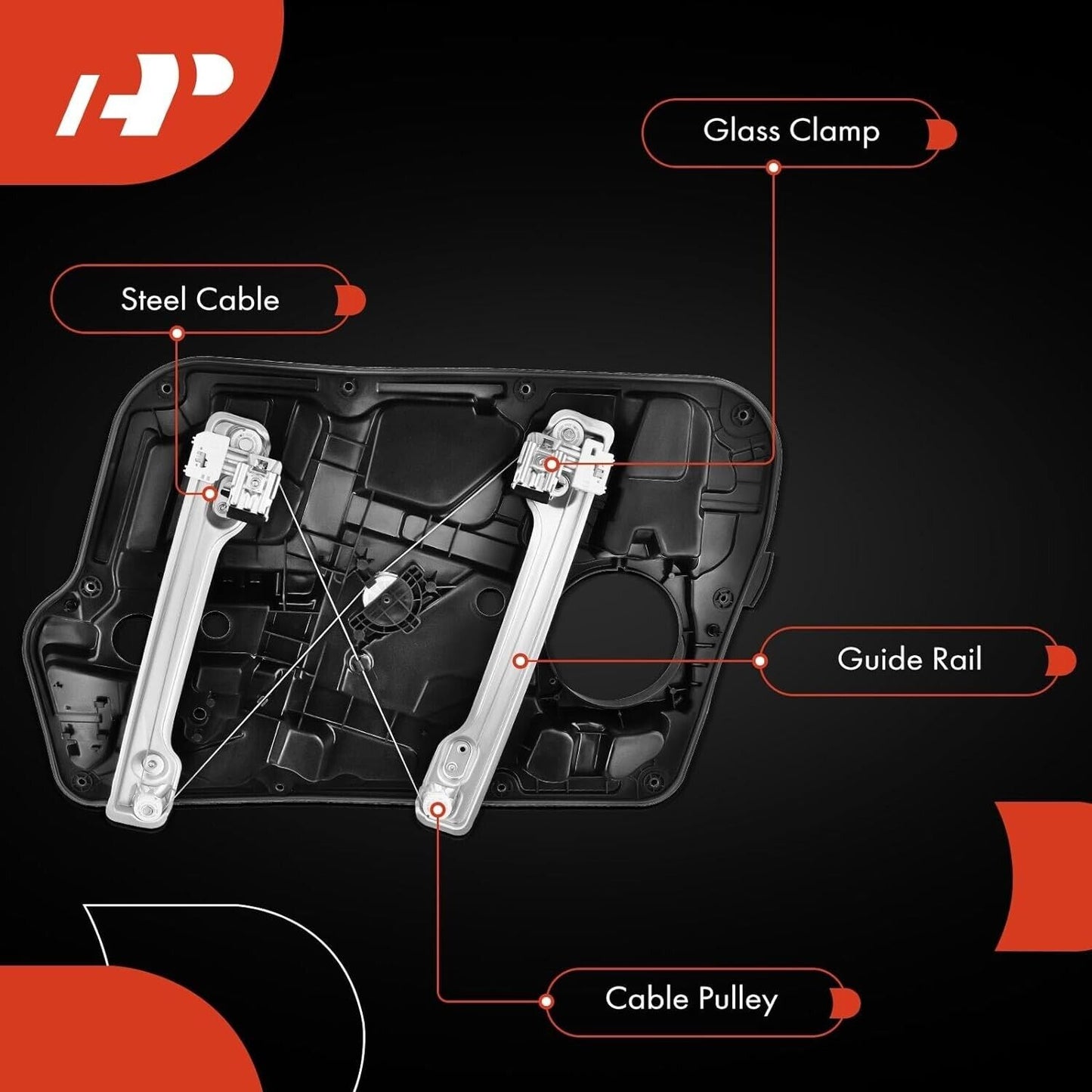 A-Premium Front Side Power Window Regulator w/ Panel for Hyundai Sonata 2011-14