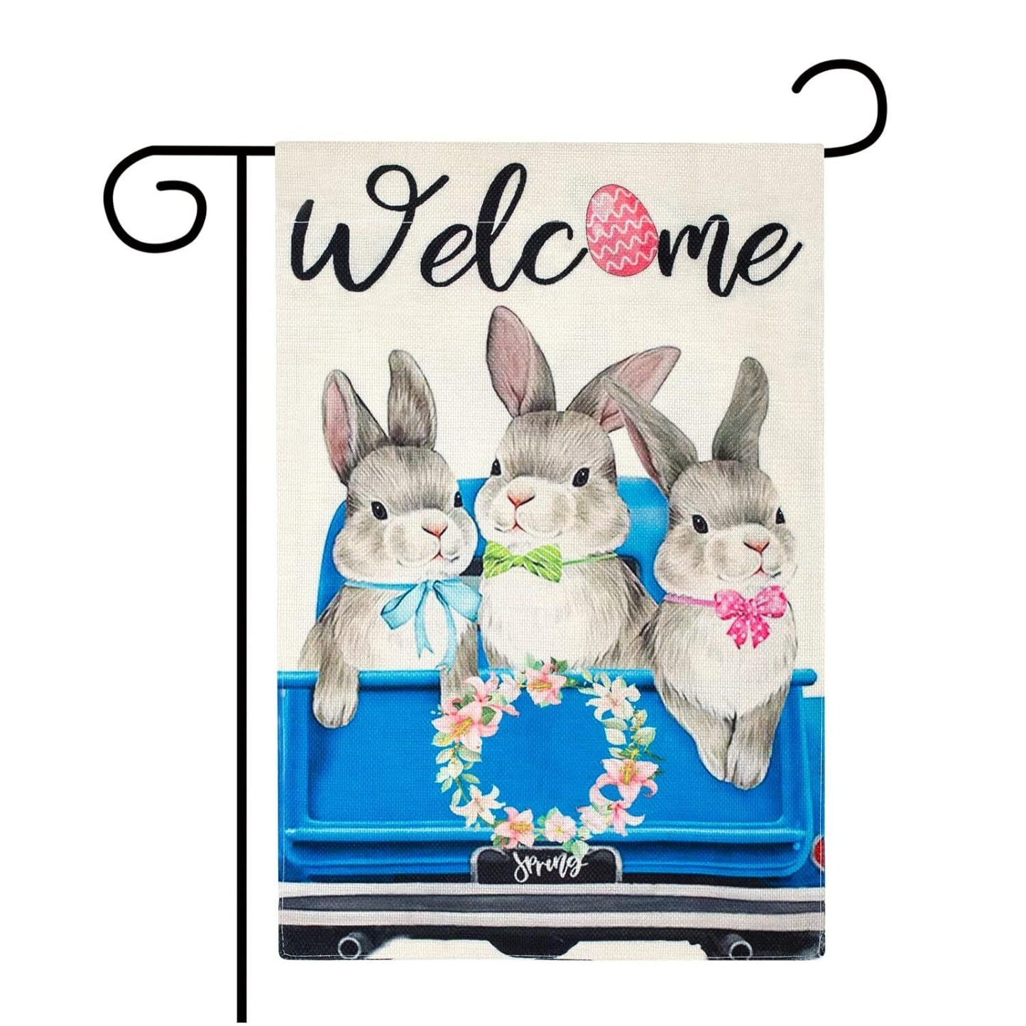 Holiday Spring Yard Flag Outdoor Decoration abbit Colorful Yard Outdoor Flags