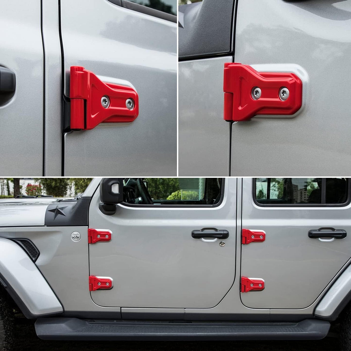 Door & Engine Hood Hinge Cover Trim For Jeep Wrangler JL JLU JT 2018-2023 8pcs