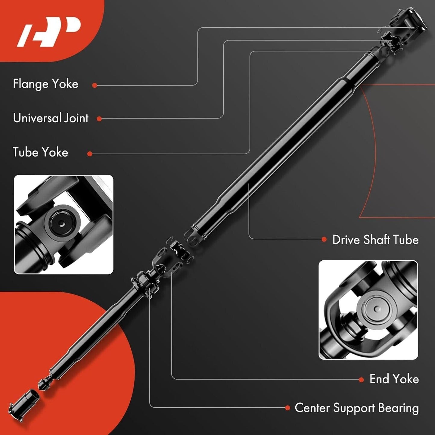 Subaru Forester Rear Complete Driveshaft Assembly 27031FC000, 27031FC001