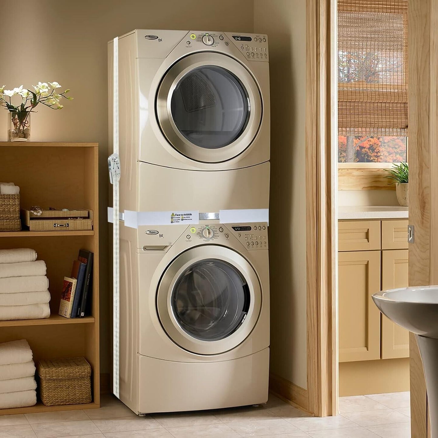Kiss Core 29 inch Stacking Universal Kit for Washer and Dryer with Ratchet Strap