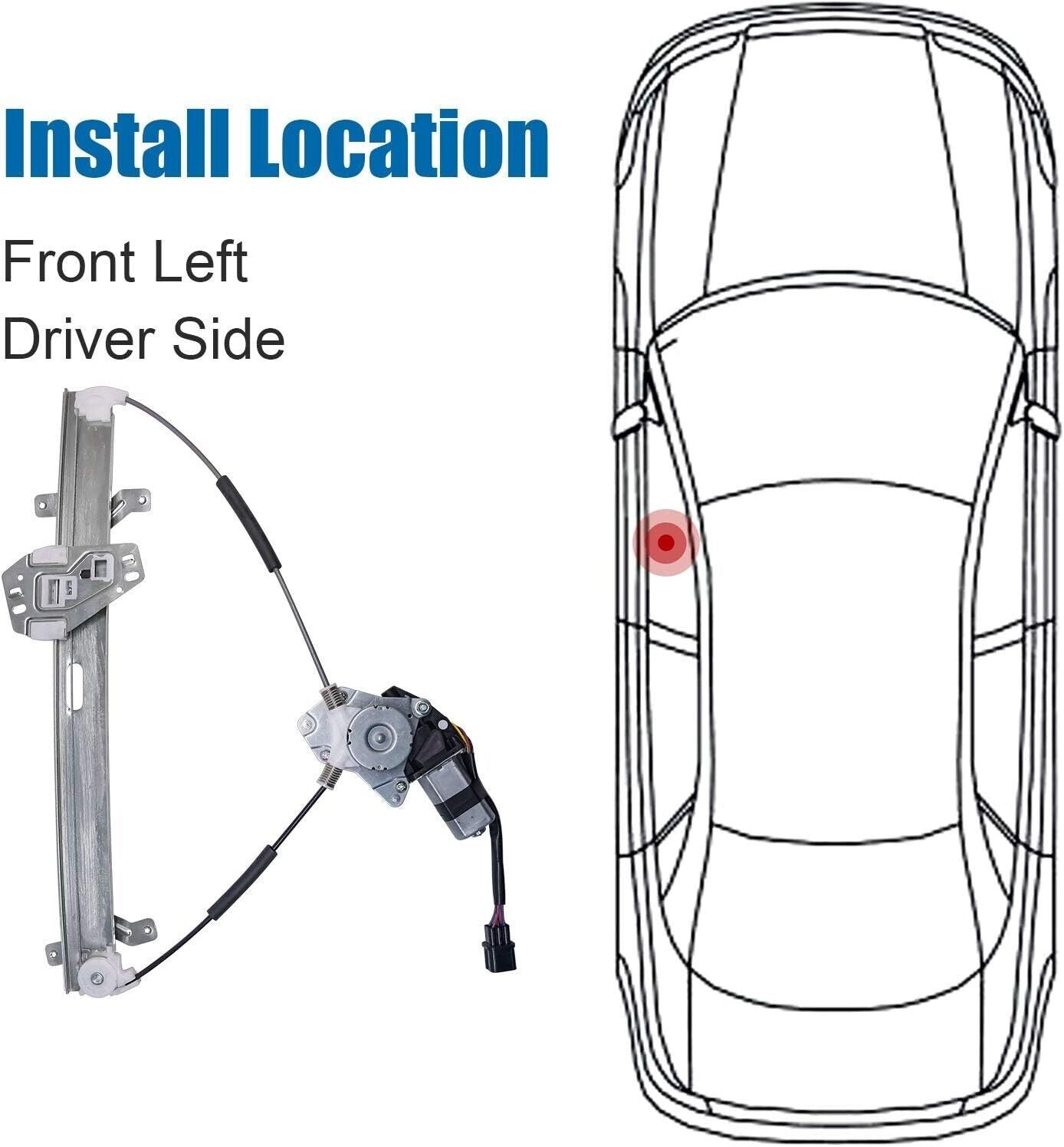 Power Window Motor and Regulator Assembly Front Left fits 03-07 Honda Accord