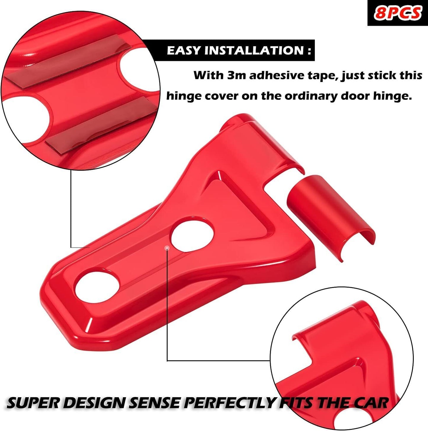 Door & Engine Hood Hinge Cover Trim For Jeep Wrangler JL JLU JT 2018-2023 8pcs