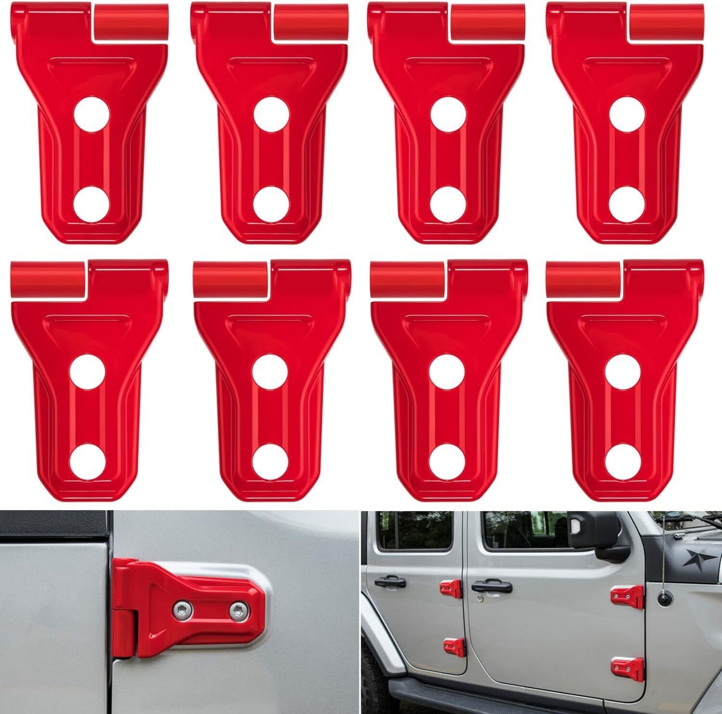 Door & Engine Hood Hinge Cover Trim For Jeep Wrangler JL JLU JT 2018-2023 8pcs