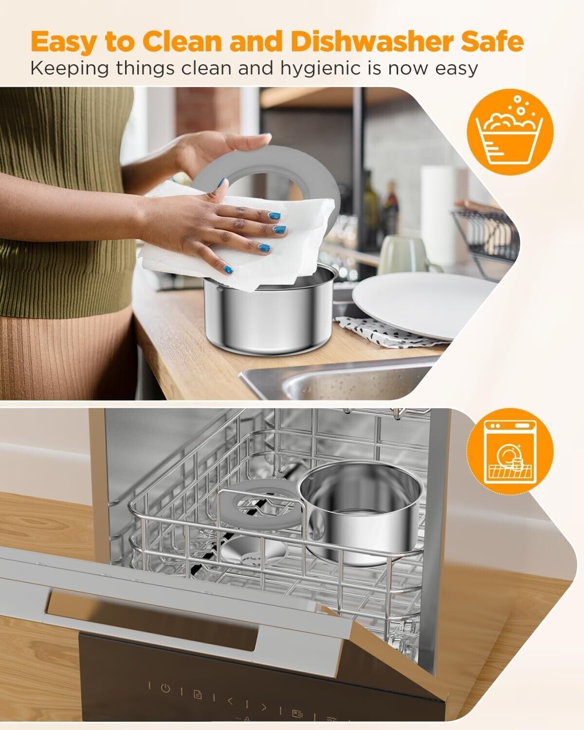 Large Capacity Stainless Steel Dog Water Bowl 4L/135oz with Floating Disk
