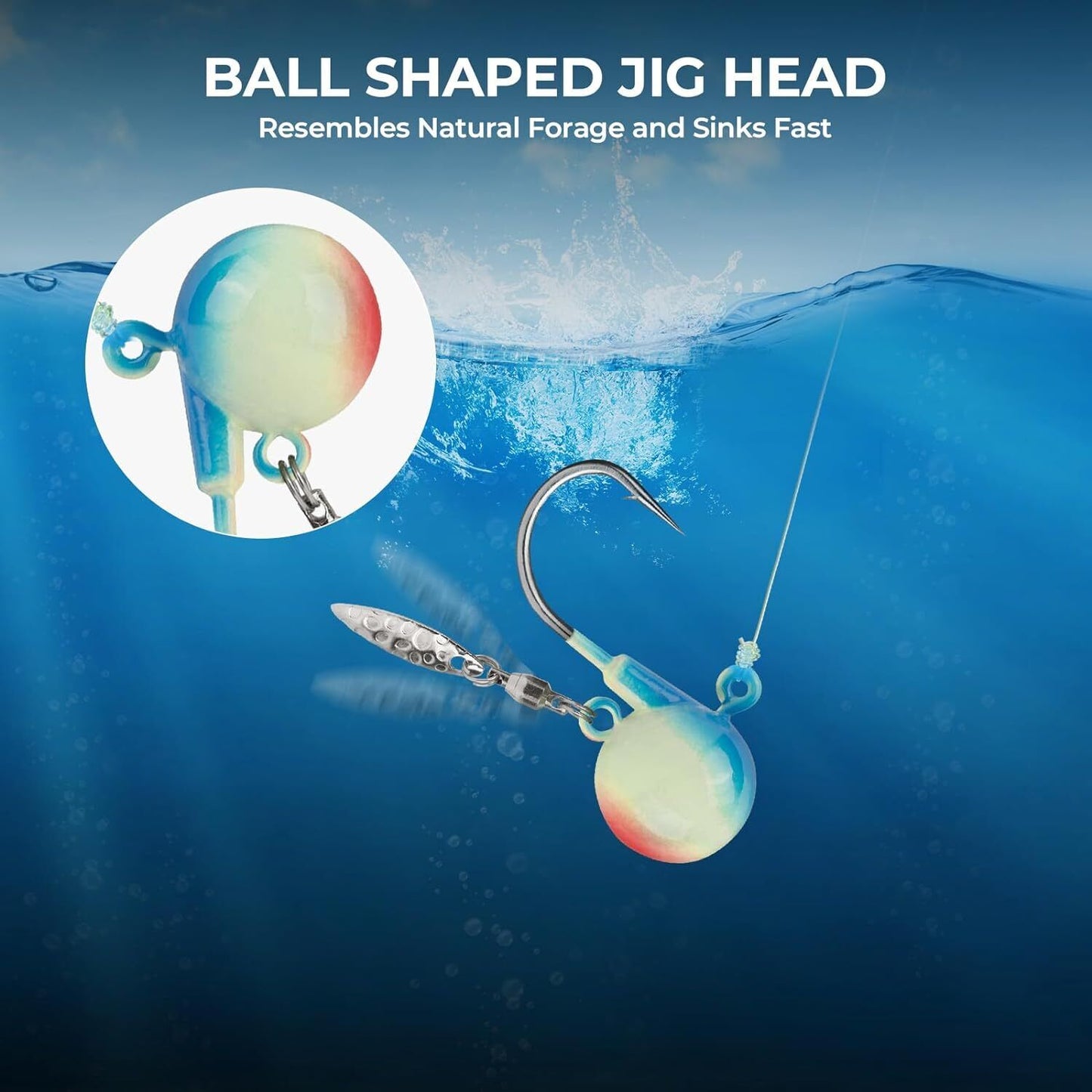 MadBite Dead Drop Jig Heads Smaller Profile, Convenient Pro Packs Sharp Needle