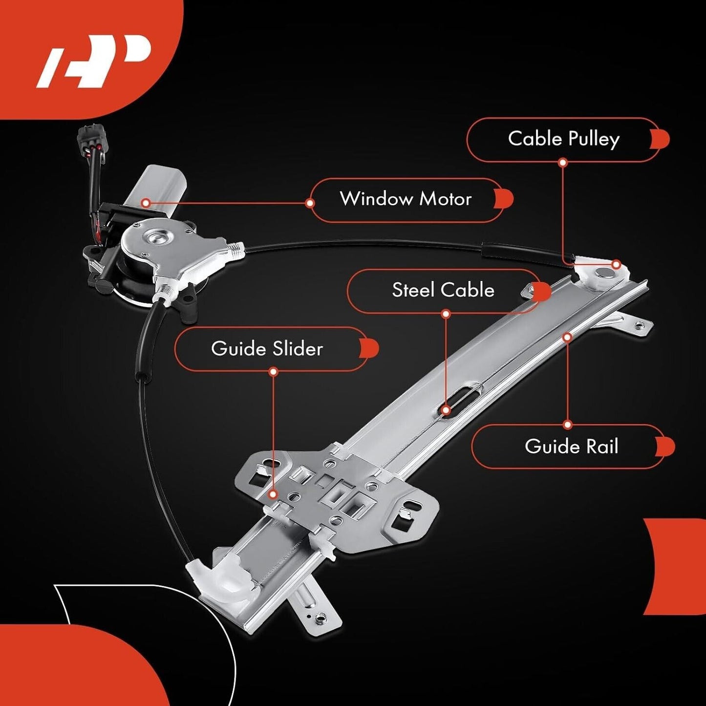 A-Premium Window Regulator w/ Motor for Honda Accord 2003-2007 Left Driver Side