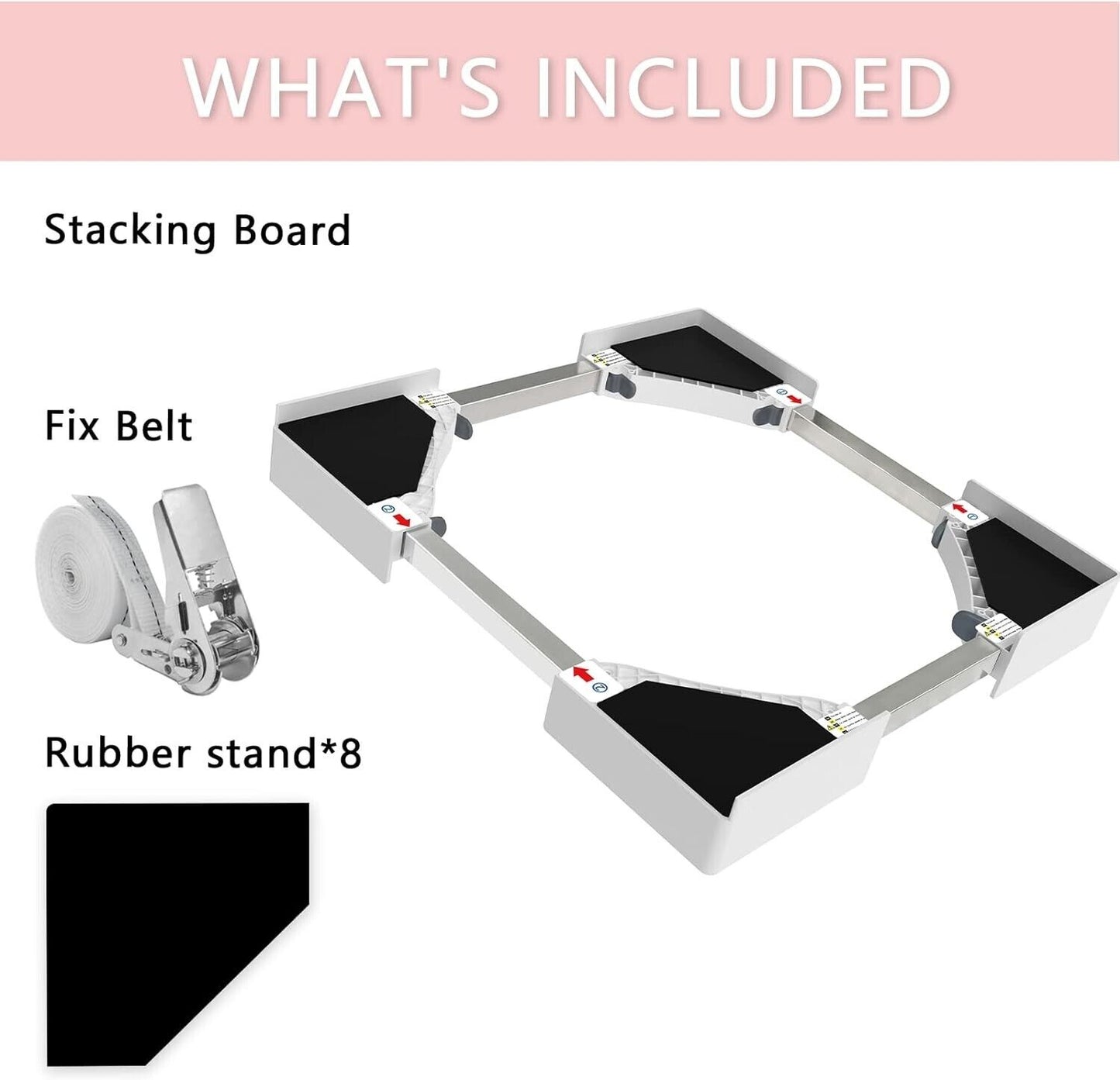 Kiss Core 29 inch Stacking Universal Kit for Washer and Dryer with Ratchet Strap