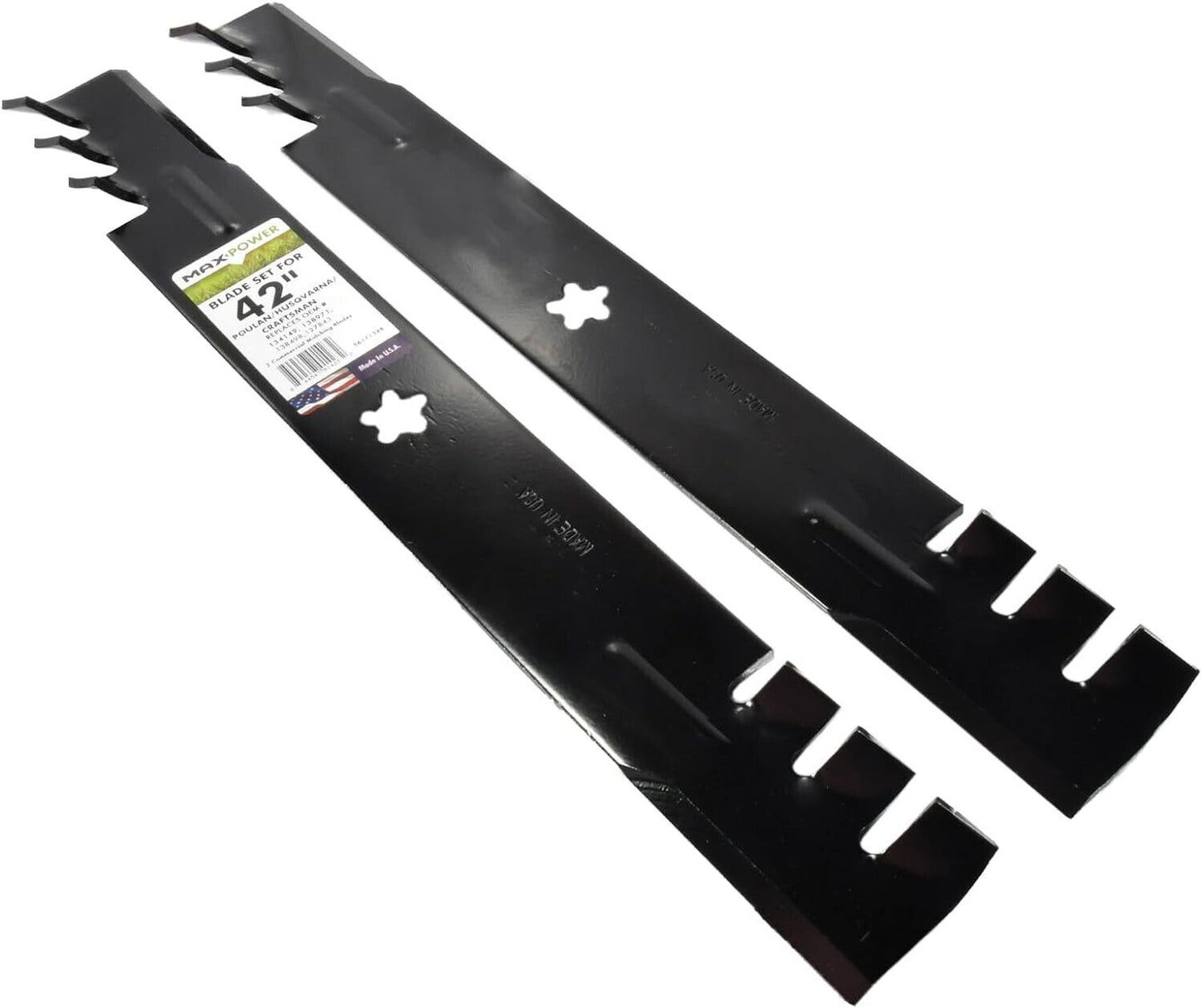 MaxPower 561713XB 2-Blade Commercial Mulching Set Black for 42" Poulan Craftsman