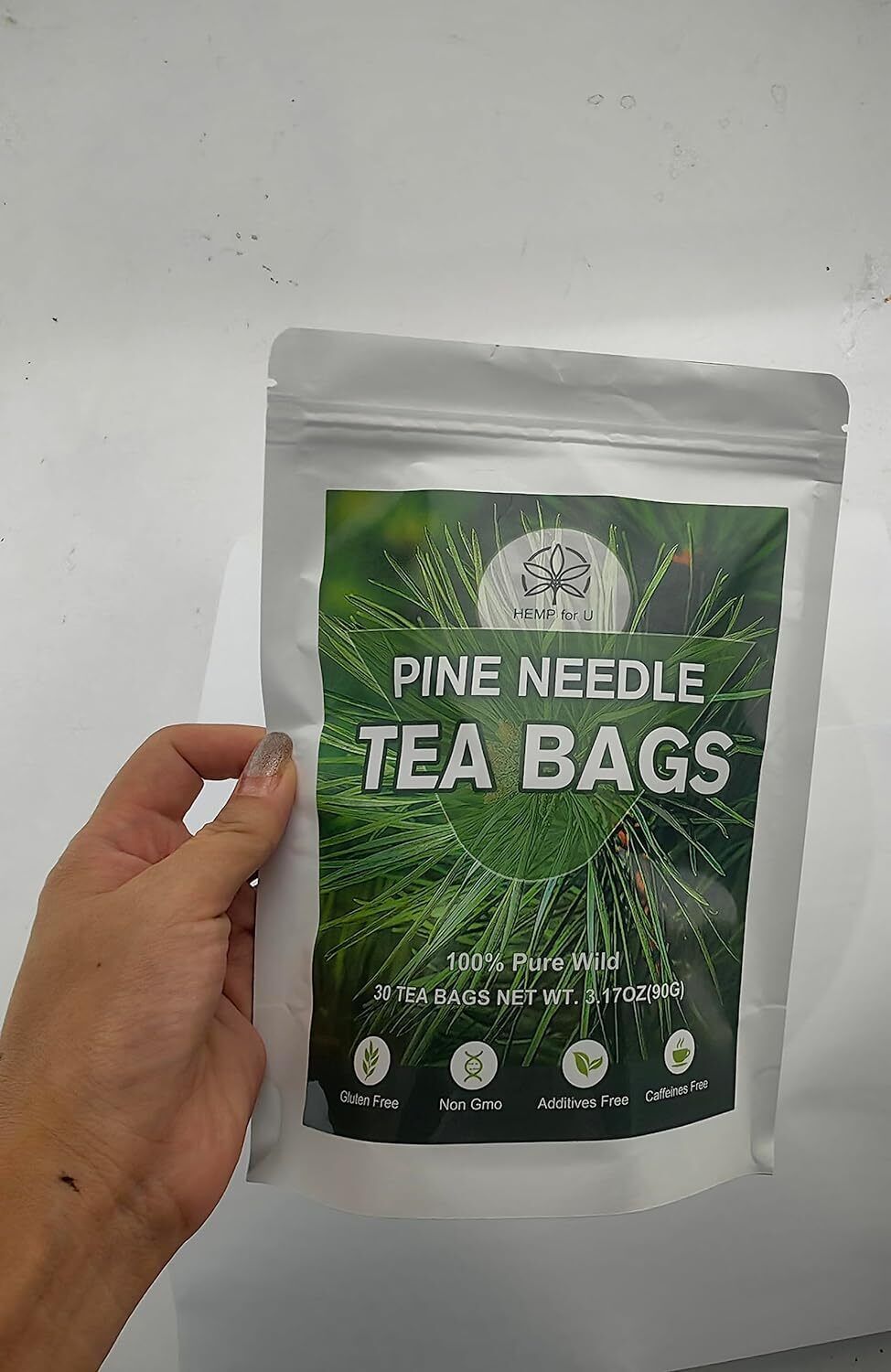 Pine Needle Tea 30 Bags for Respiratory Support, Cleanse Tea Natural Herbal Tea