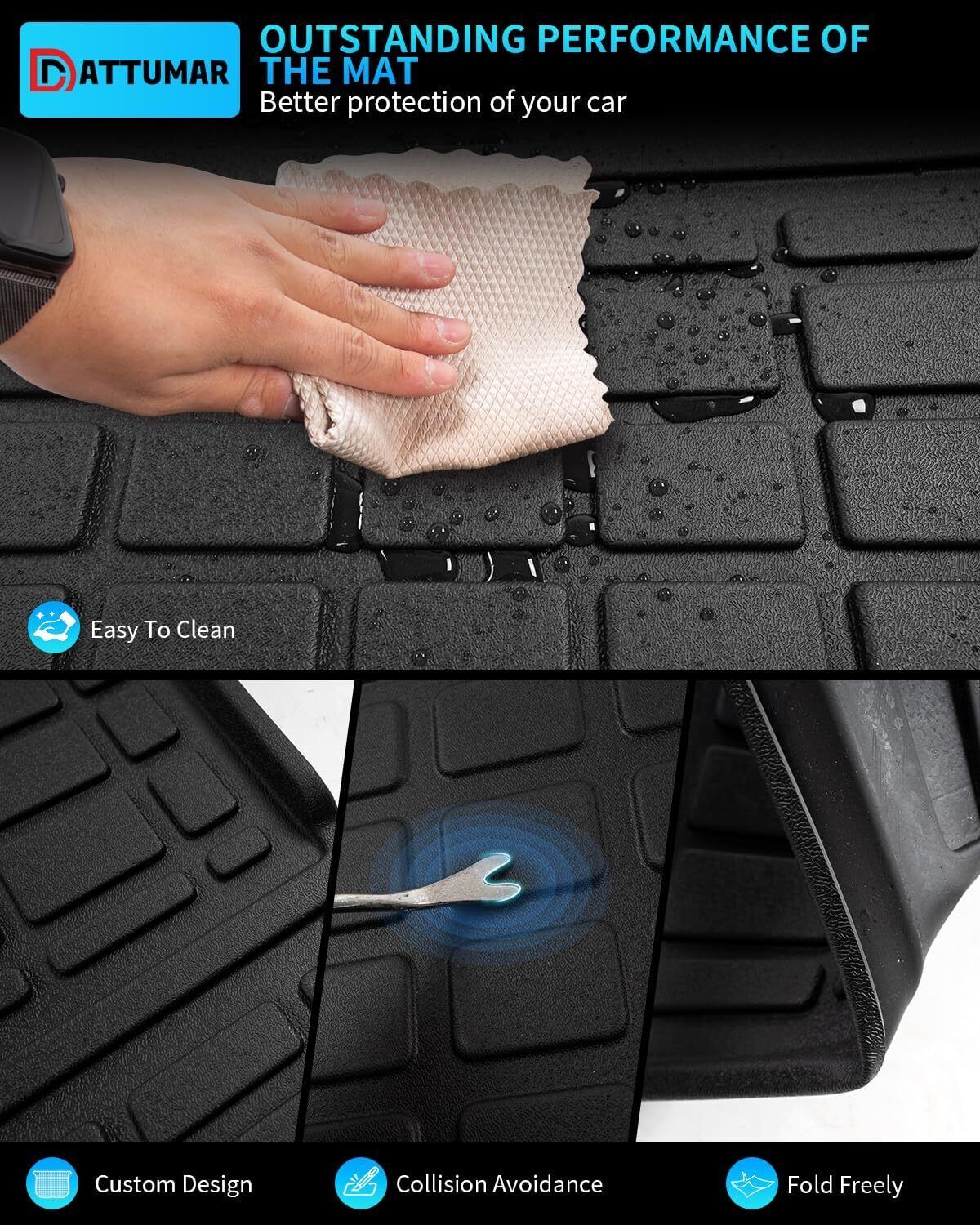 Trunk Mat Cargo Liner All Weather Back Seat Cover For 2022-2024 Hyundai Ioniq 5