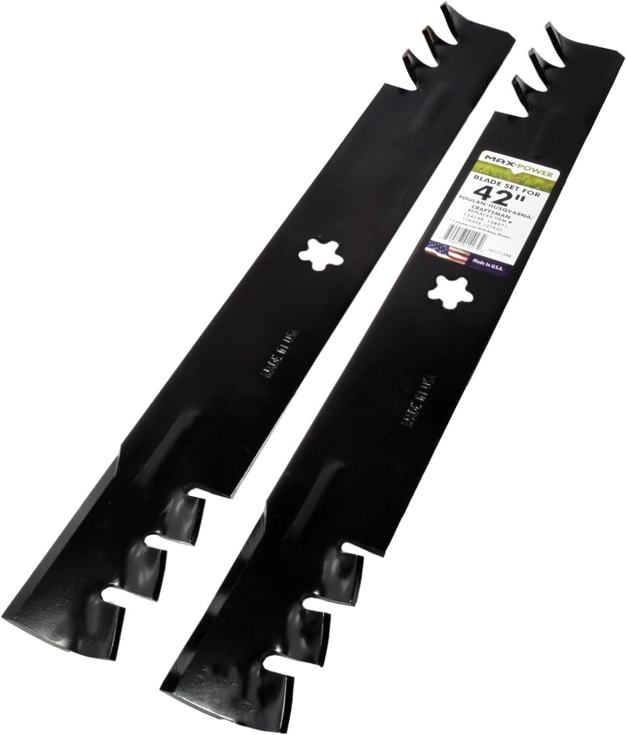 MaxPower 561713XB 2-Blade Commercial Mulching Set Black for 42" Poulan Craftsman