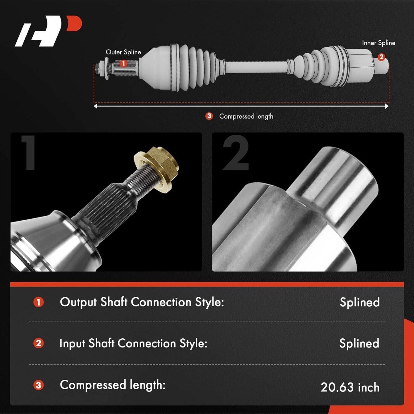 A-Premium Pair Set of 2 Front CV Axle Shafts For Cobalt HHR G5 Ion L4 Automatic