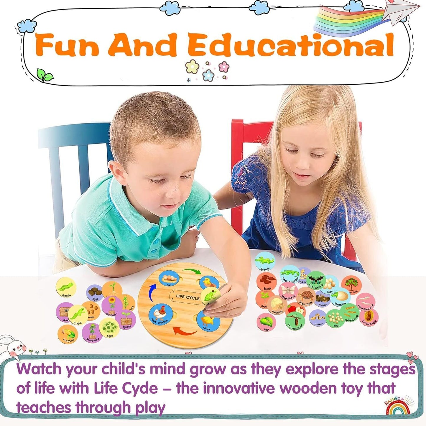 Life Cycle Learning Toy Set - Montessori Educational Toys for Ages 3-8+