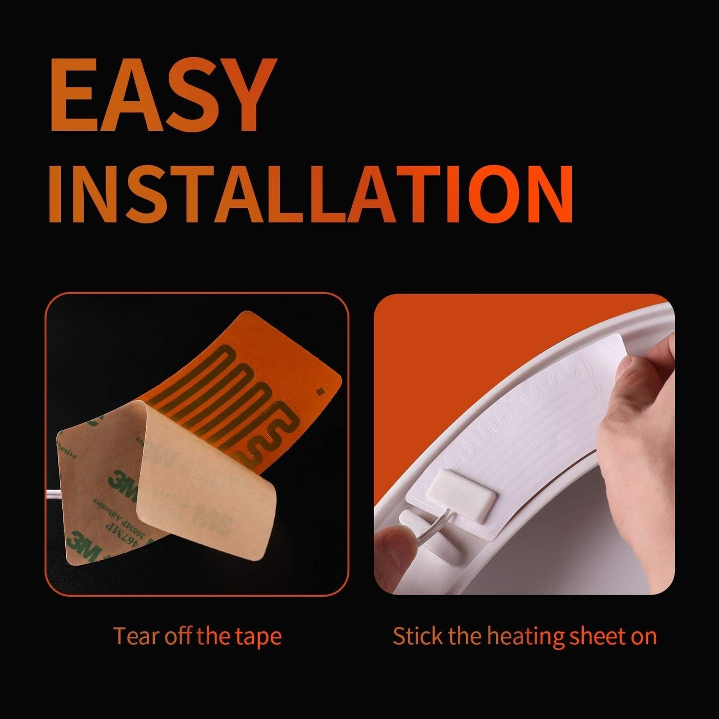 Toilet Seat Warmer Waterproof Heated Sticker AC100-240 Volt To DC16 Volt