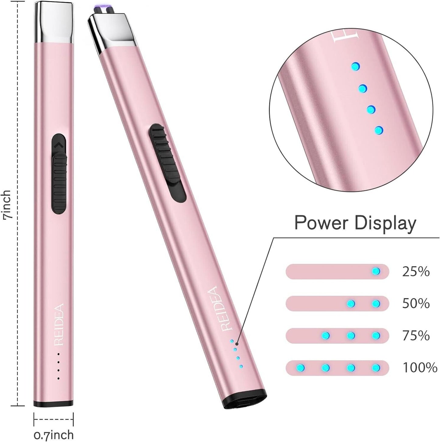 REIDEA Candle Lighter Long USB Rechargeable Lighter Arc Windproof Flameless Ligh