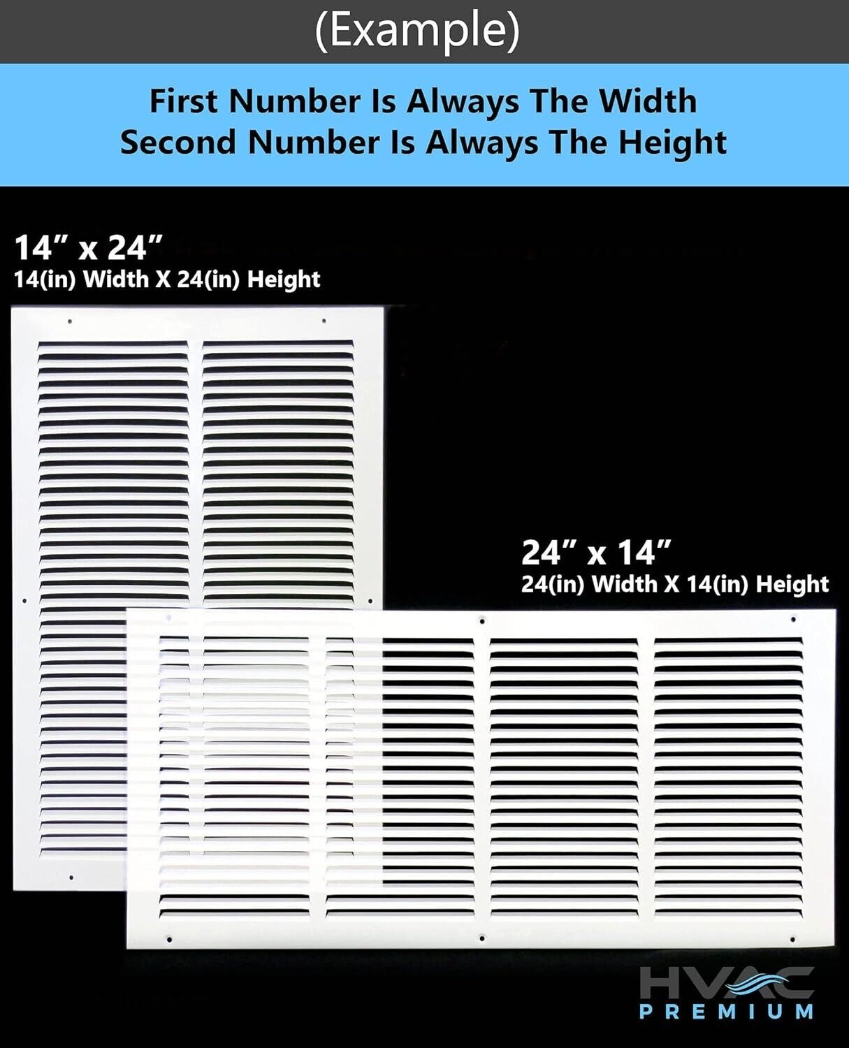 30" x 6" Steel Return Air Grille - Sidewall & Ceiling HVAC Duct Cover - White
