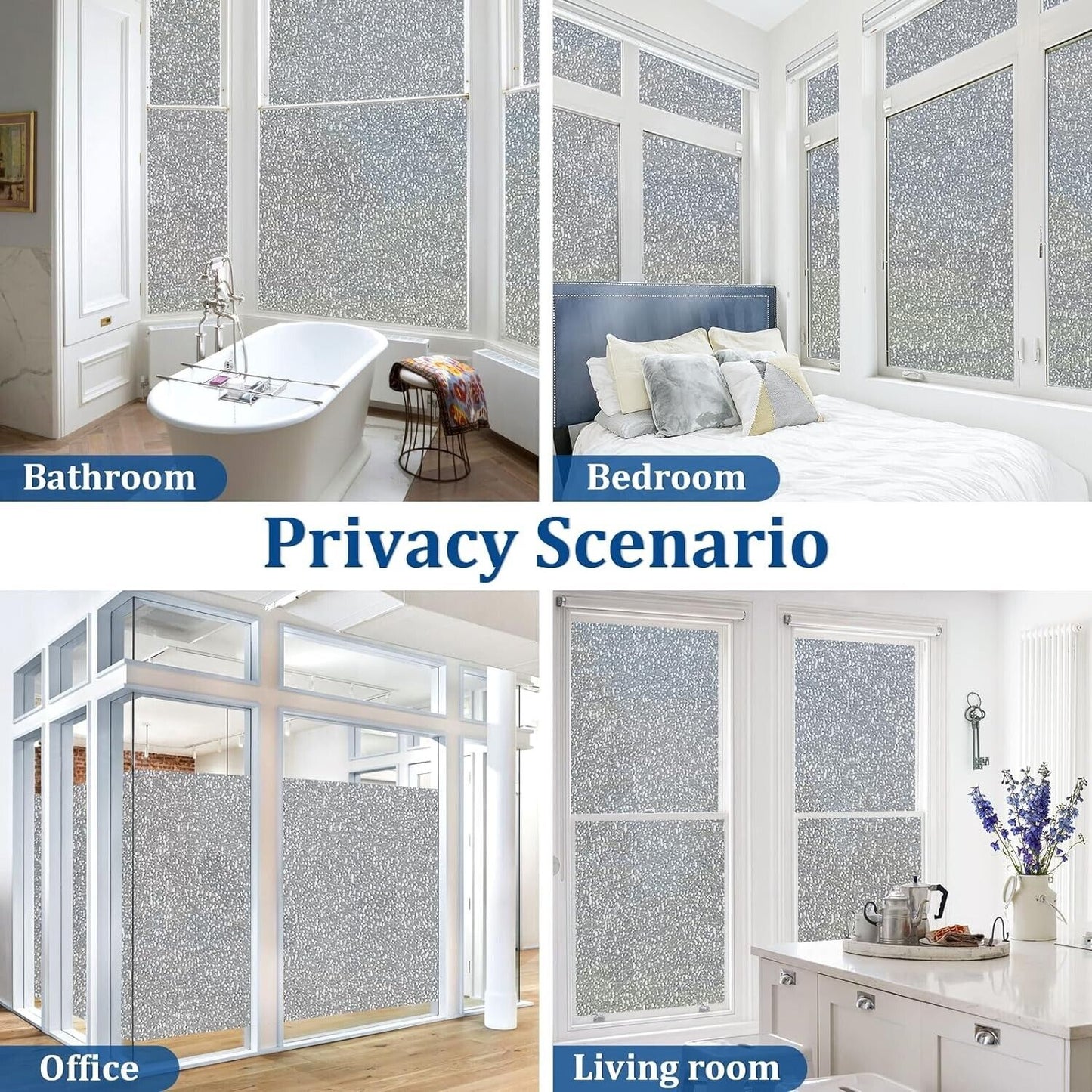 Sun Blocking Frosted Window Tinting Privacy Anti UV Heat Control Film