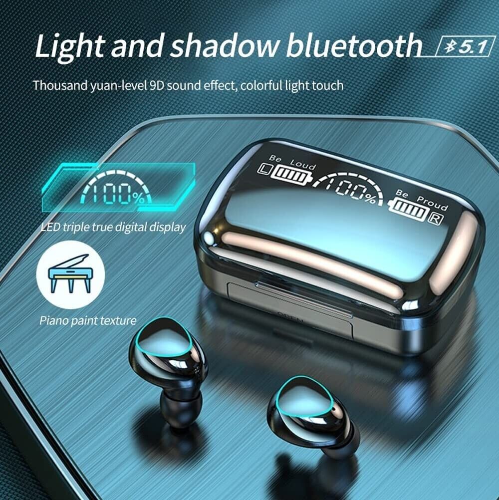 Wireless Earbuds Bluetooth 5.1 TWS Earphones with 2200mAh Charging Box - In-Ear