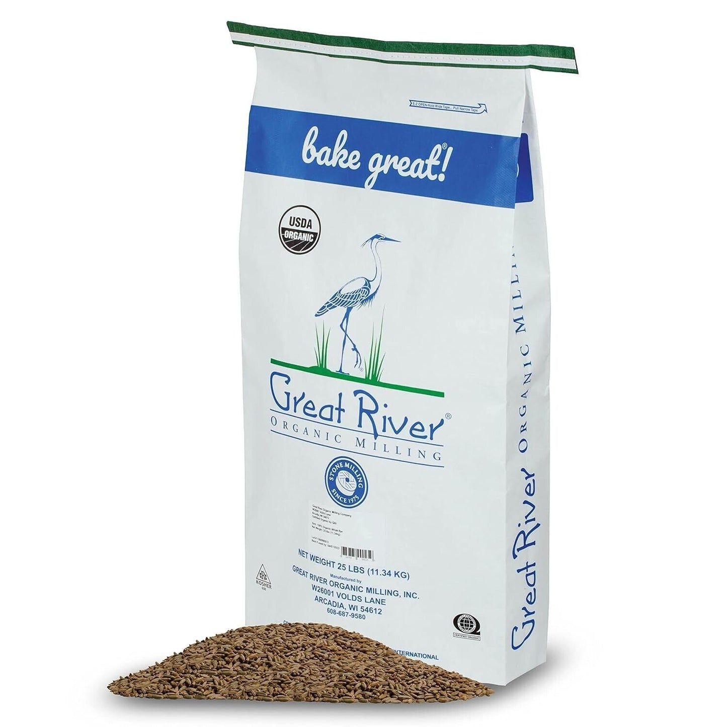 Great River Organic Milling Whole Grain Hard Red Spring Wheat 25-Pound Pack Of 1