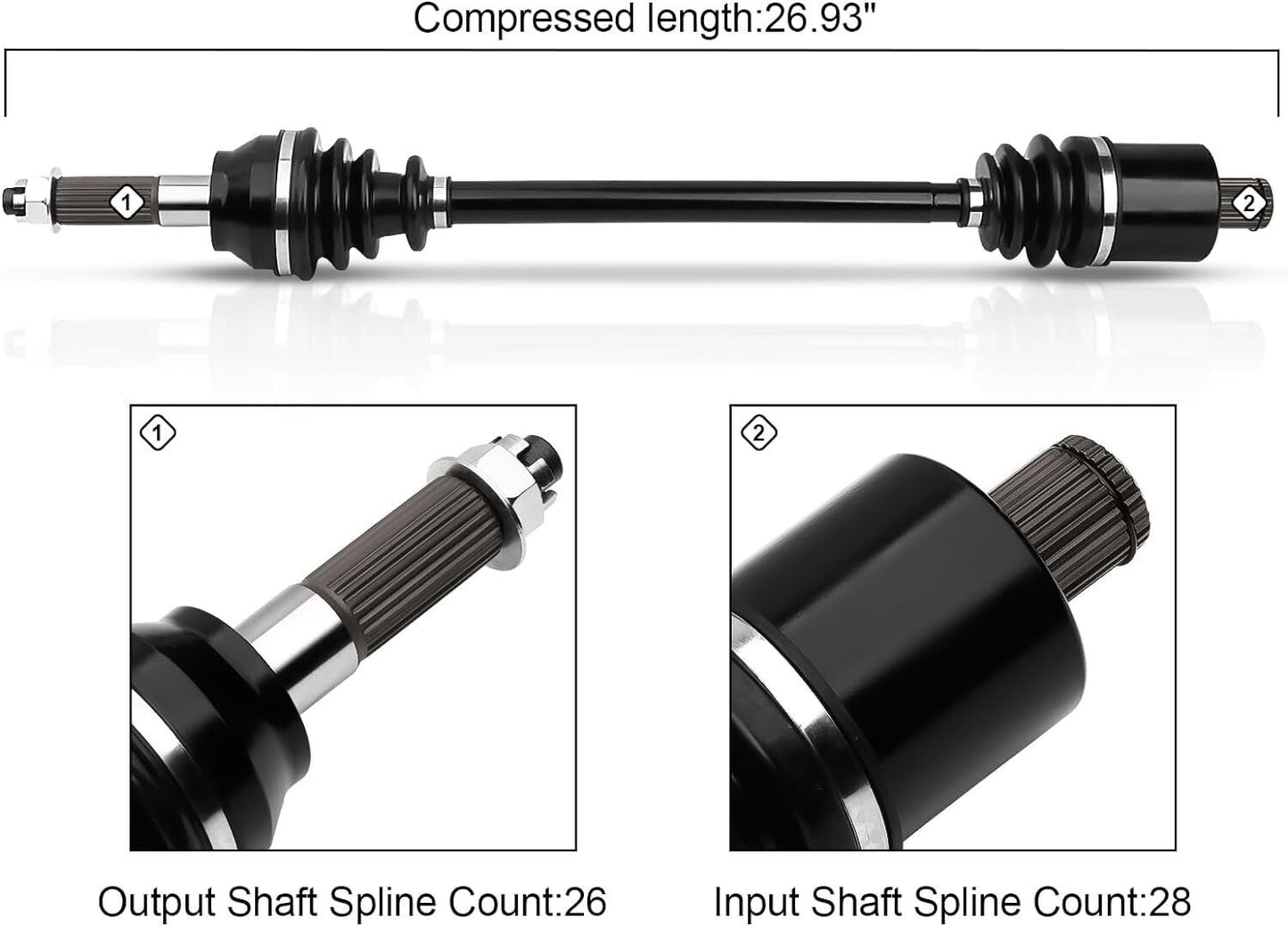 Rear Left/Right CV Axle For Polaris Ranger XP 570/900/1000 2013-201