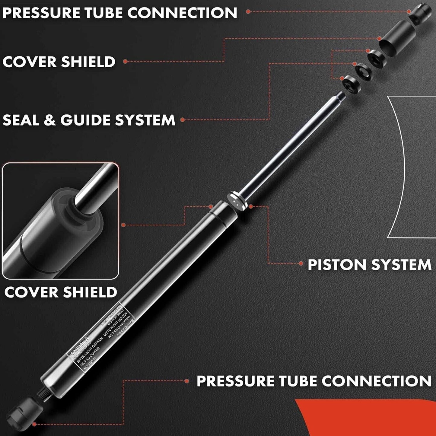 Front Hood Lift Supports Gas Spring Struts Compatible with Ford F250 F350 F450