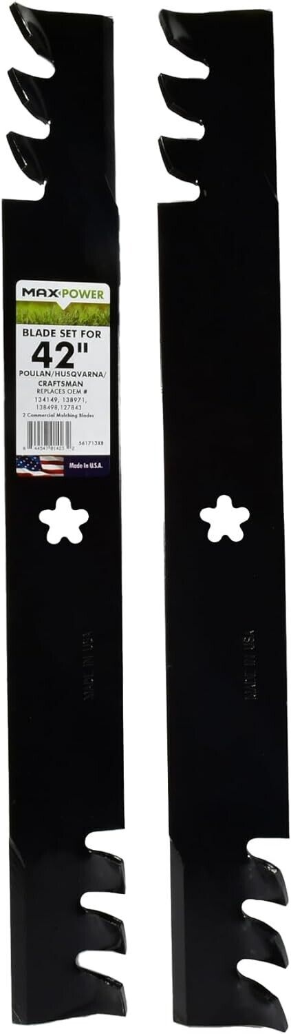 MaxPower 561713XB 2-Blade Commercial Mulching Set Black for 42" Poulan Craftsman