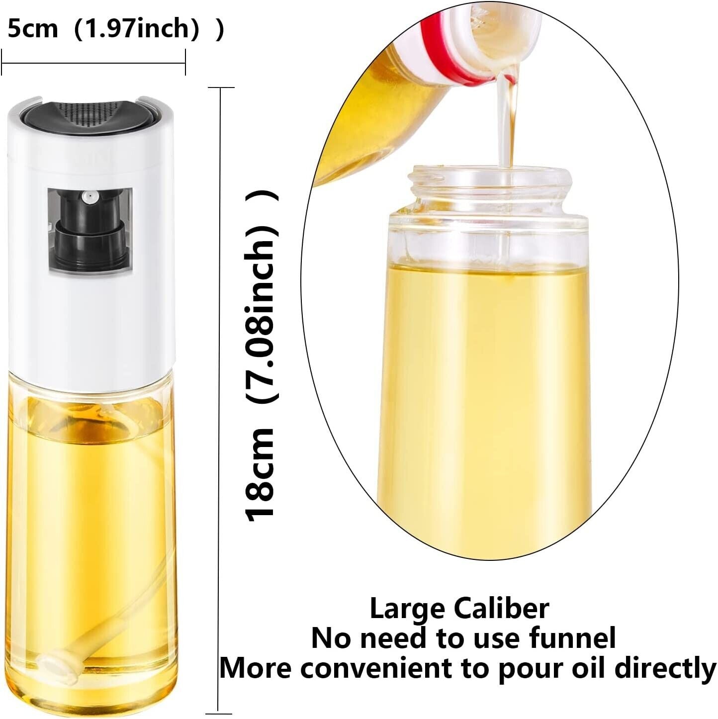Oil Sprayer for Cooking, Food-Grade Olive Oil Sprayer Mister Dispenser, 120ml
