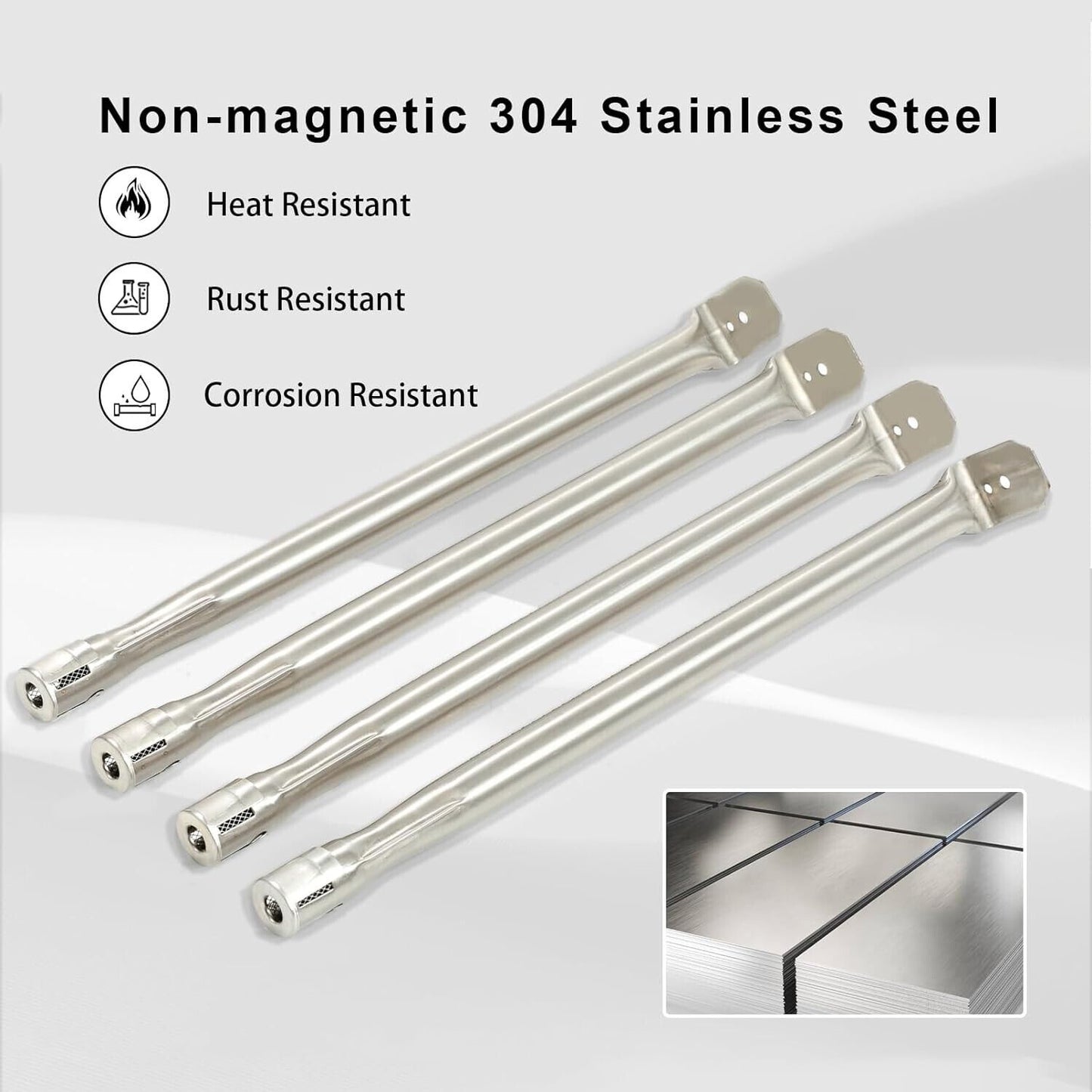 Set Of 4 YIHAM KB837 Grill Burner Tubes Stainless Steel for Napoleon Legend 485