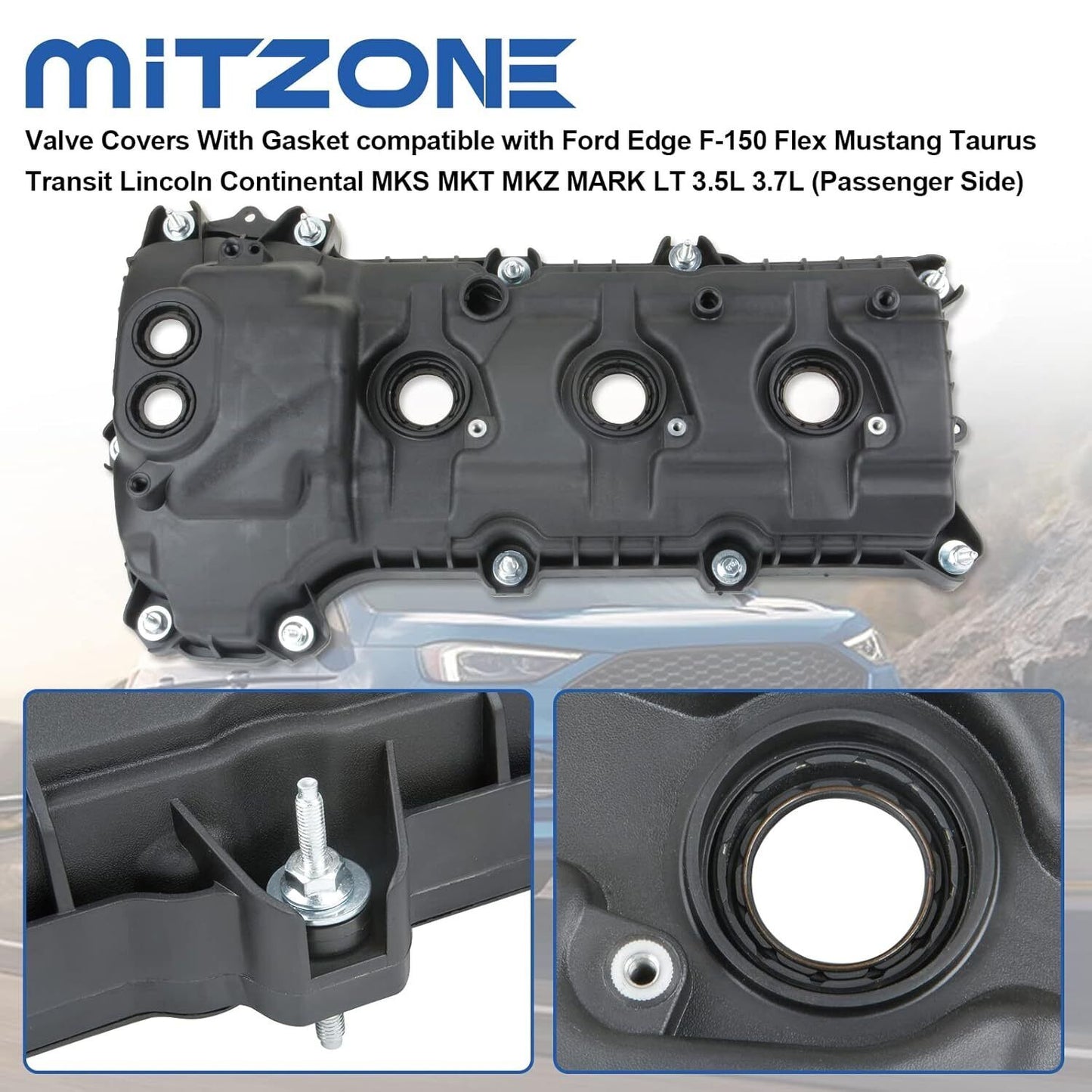 Valve Covers with Gasket Compatible with Ford Edge F-150 Flex Mustang Taurus