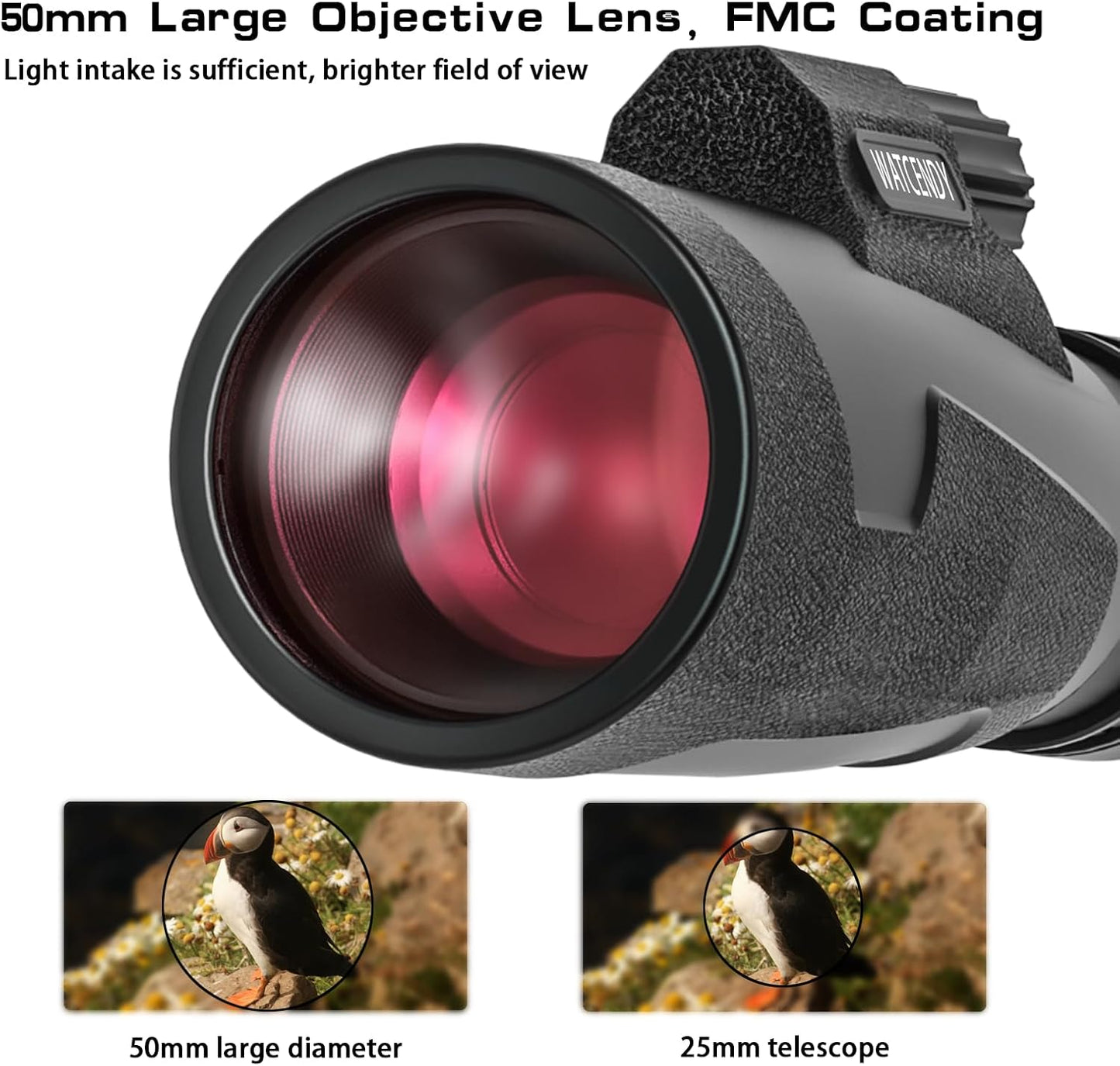 10-30X50 High Powered Monocular Telescope Tripod Smartphone Adapter Black
