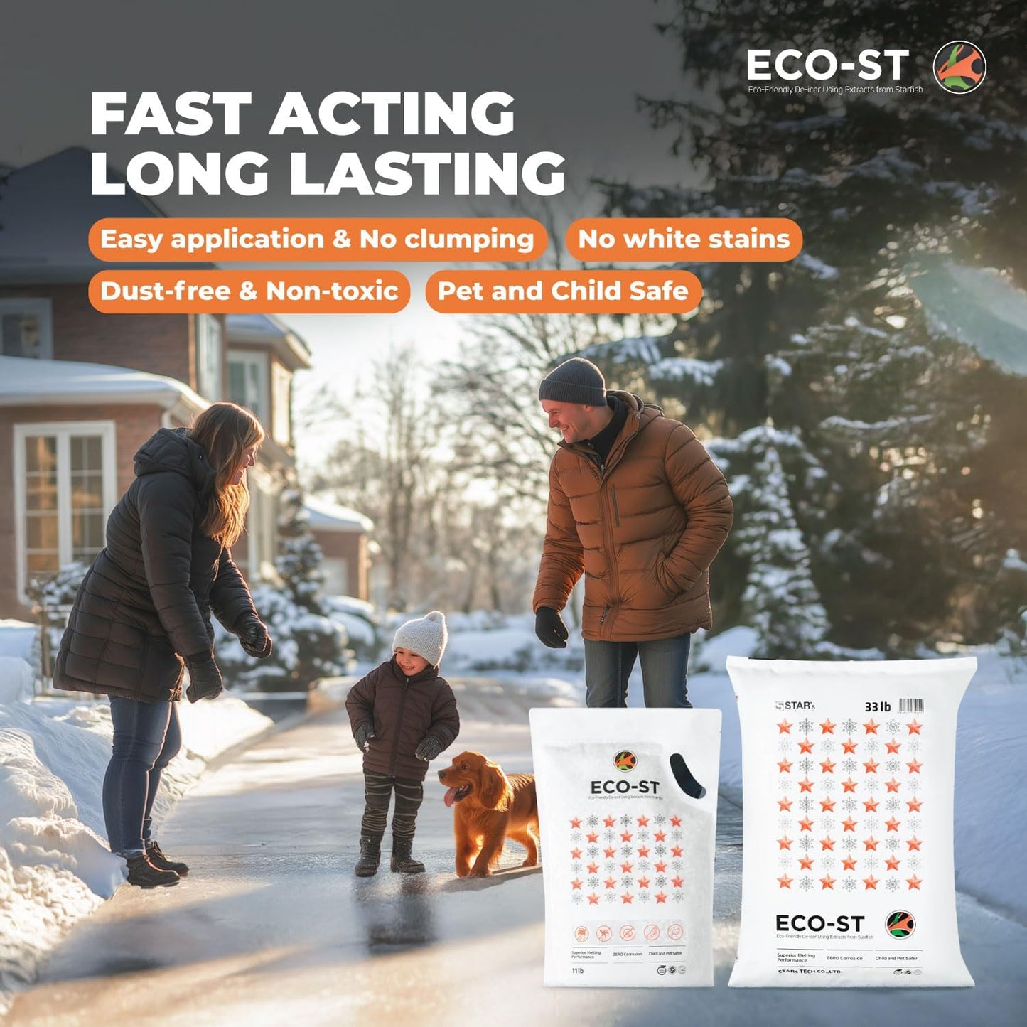 Ice Melt Safe for Concrete Fast Acting Pet Safe Anti-Corrosion Snow Melt Effective at -30F 11lb