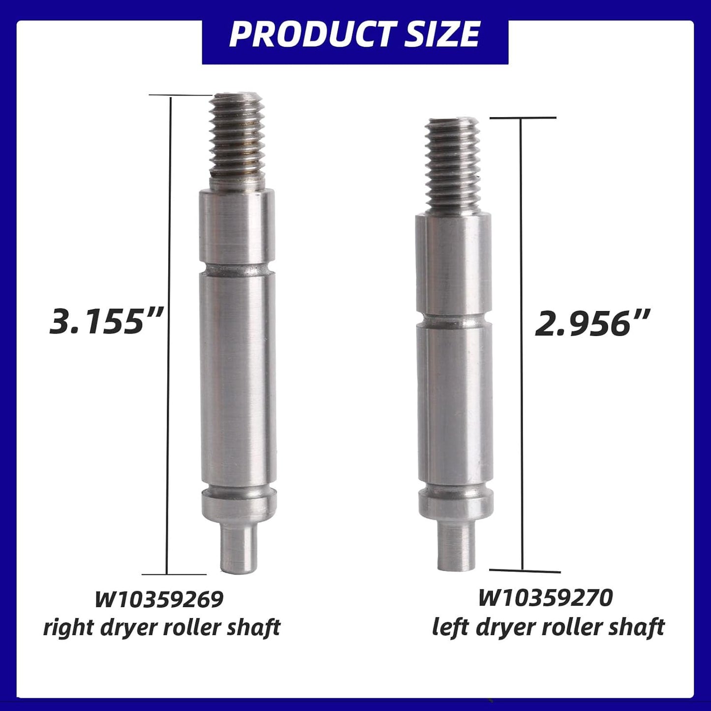 W10359269 Dryer Shaft Kit for Whirlpool Crosley Drum Roller Replaces W10359270 AP6020386 NA281-002