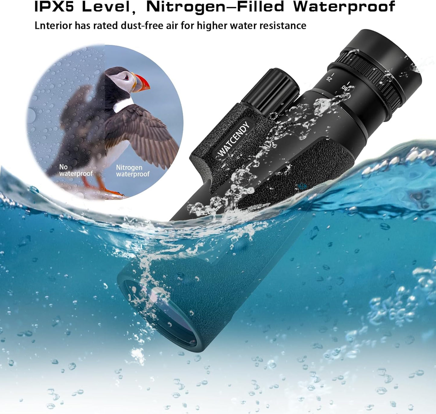 10-30X50 High Powered Monocular Telescope Tripod Smartphone Adapter Black