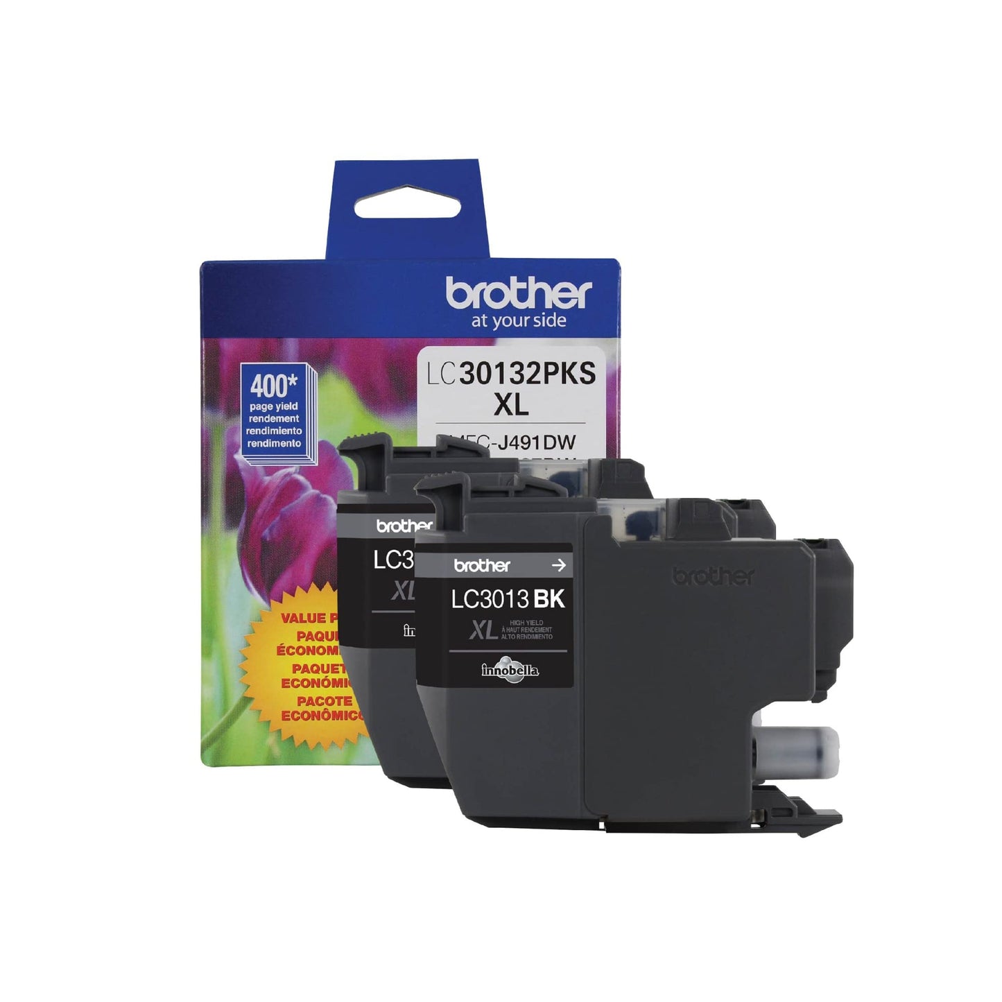 Brother Genuine LC30132PKS 2 Pack High Yield Black Ink Cartridges Up to 400 Pages NA284-005