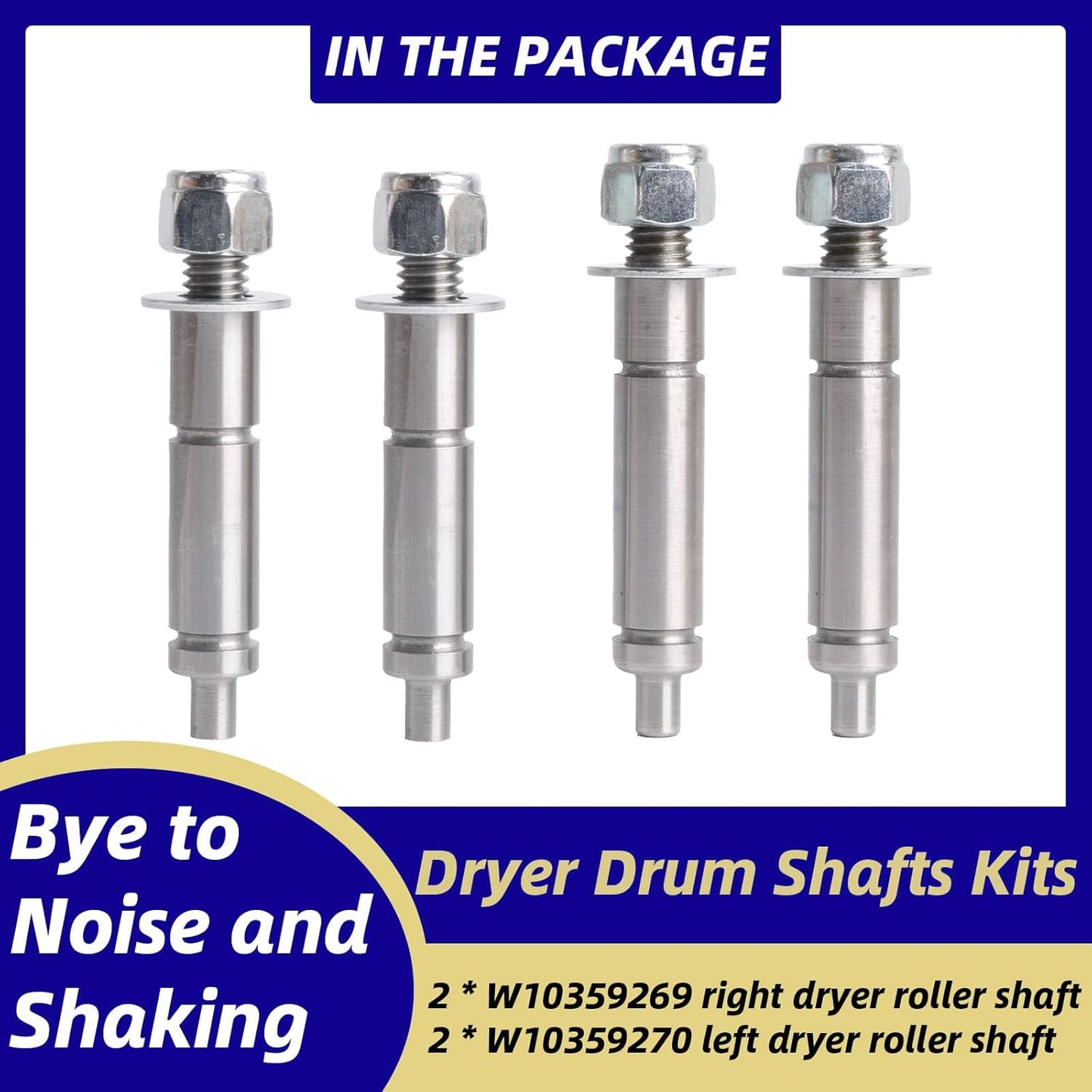 W10359269 Dryer Shaft Kit for Whirlpool Crosley Drum Roller Replaces W10359270 AP6020386