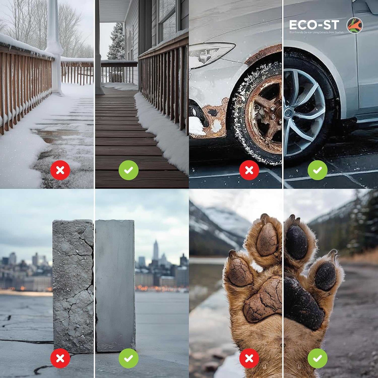 Ice Melt Safe for Concrete Fast Acting Pet Safe Anti-Corrosion Snow Melt Effective at -30F 11lb NA234-004
