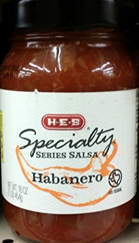 HEB Specialty Series Salsa 16oz Glass Jar (Pack of 4) Select Flavor Below (Habanero - Hot)