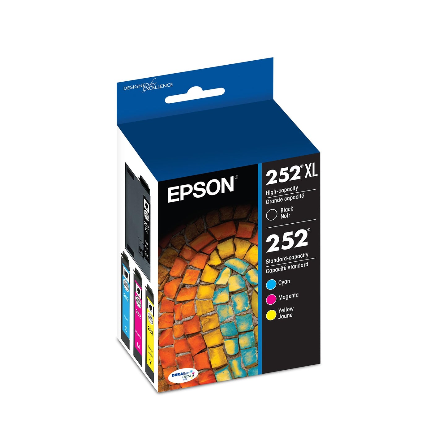 NEW Genuine EPSON 252XL High-Capacity BLACK INK CARTRIDGE + COLOR INK